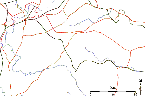 Roads and rivers around Roseberry Topping