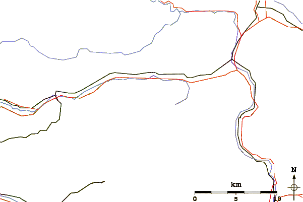 Roads and rivers around Rosenstein (Swabian Alb)