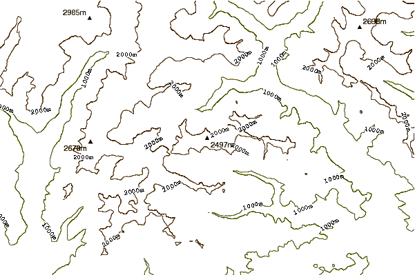 Mountain peaks around Rosso di Ribia