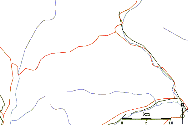 Roads and rivers around Rosso di Ribia