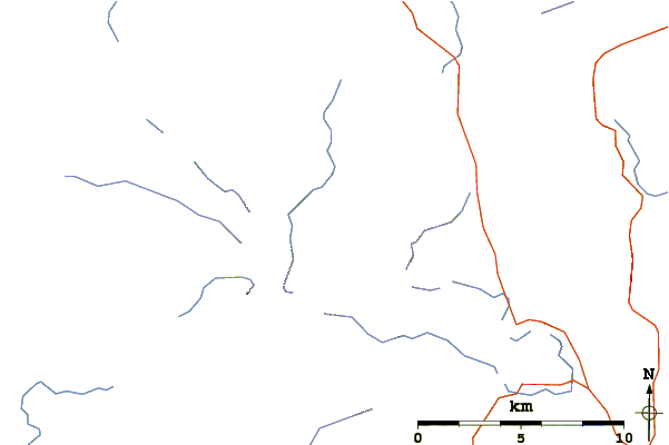 Roads and rivers around Rosthwaite Fell