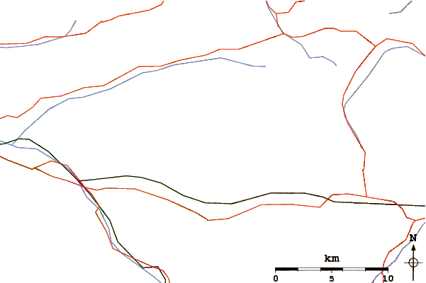 Roads and rivers around Rote Wand