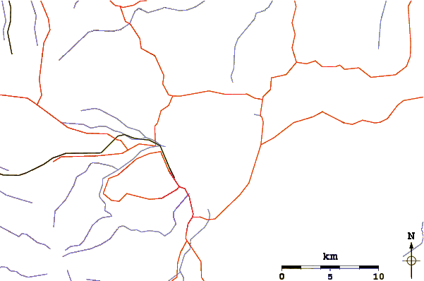 Roads and rivers around Rotorua Caldera