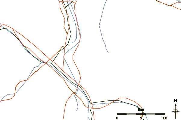 Roads and rivers around Rotspitz