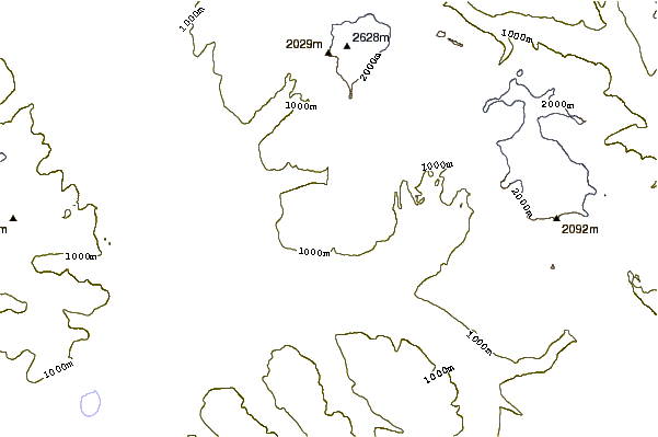 Mountain peaks around Round Mountain (volcano)