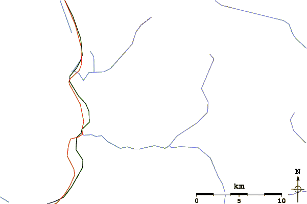 Roads and rivers around Round Mountain (volcano)