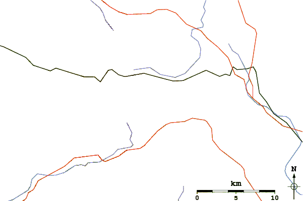 Roads and rivers around Round Top (Oregon)