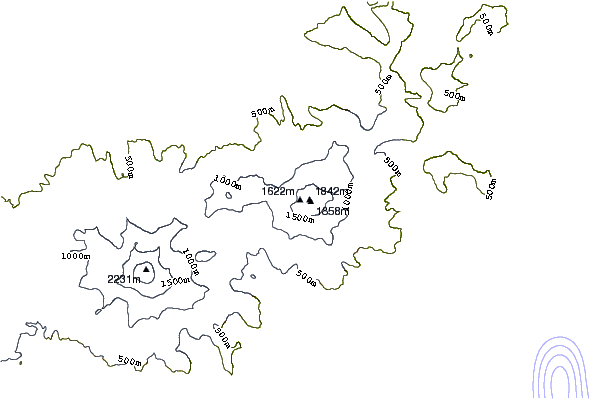 Mountain peaks around Roundtop