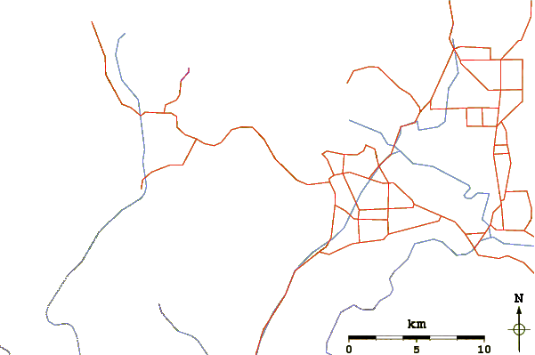 Roads and rivers around Roys Peak