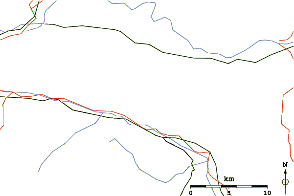 Roads and rivers around Rožca