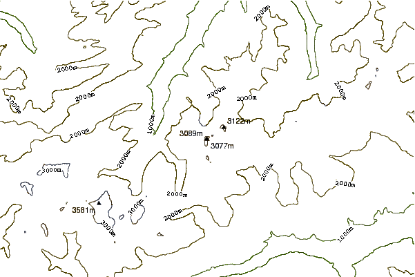 Mountain peaks around Ruchi