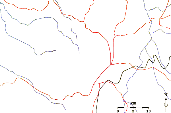 Roads and rivers around Rucu Pichincha