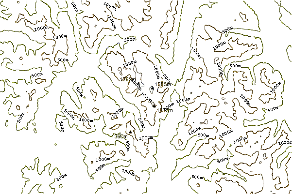 Mountain peaks around Rugged Mountain