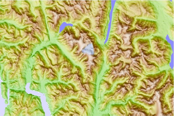 Surf breaks located close to Rugged Mountain