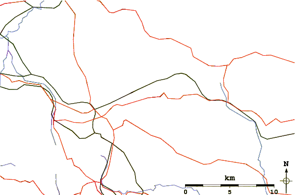 Roads and rivers around Rushup Edge