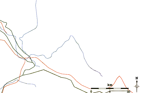 Roads and rivers around Russian Butte