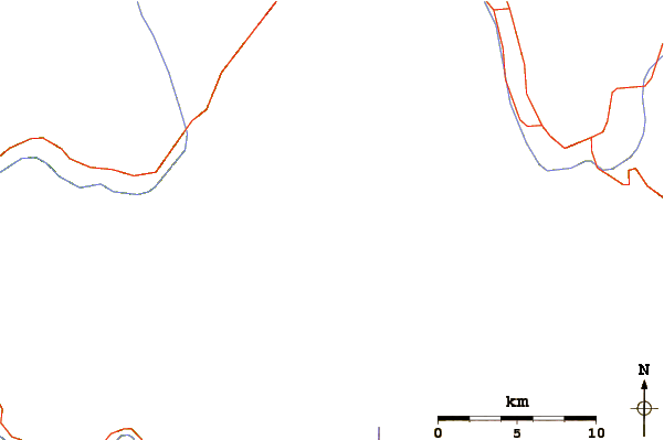 Roads and rivers around Russian Peak