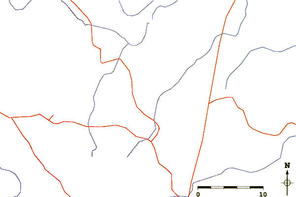 Roads and rivers around S P Crater