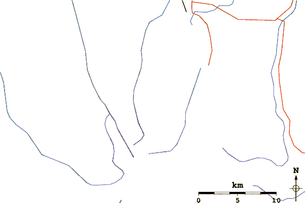 Roads and rivers around Sacajawea Peak