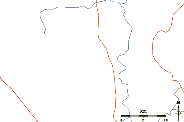 Roads and rivers around Saddle Butte