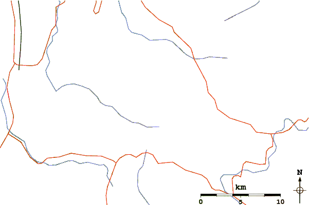 Roads and rivers around Saddle Mountain (Clatsop County, Oregon)