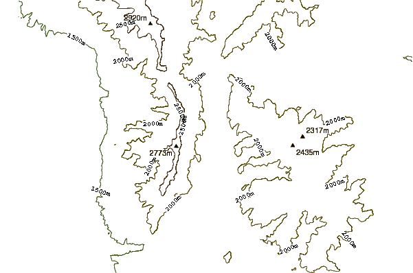 Mountain peaks around Saddle Peak-MT