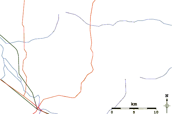 Roads and rivers around Saddle Peak-MT