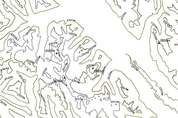 Mountain peaks around Saddle Peak