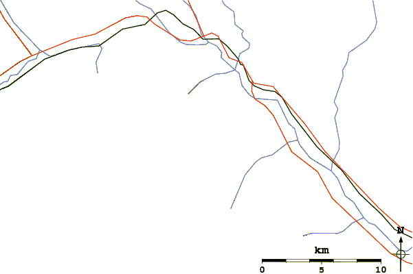 Roads and rivers around Saddle Peak