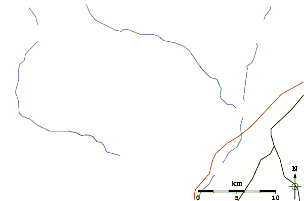 Roads and rivers around Saddleback Mountain (Piscataquis County, Maine)