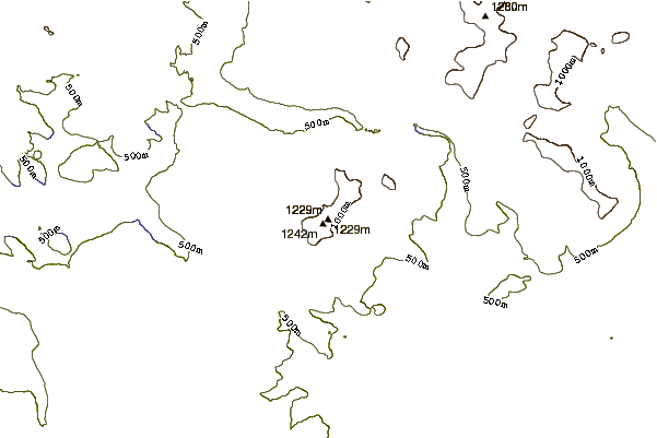 Mountain peaks around Saddleback Mountain (Rangeley, Maine)