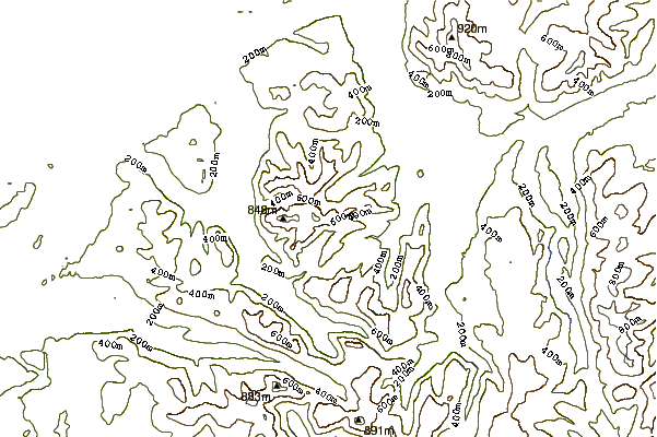 Mountain peaks around Sail (Lake District)