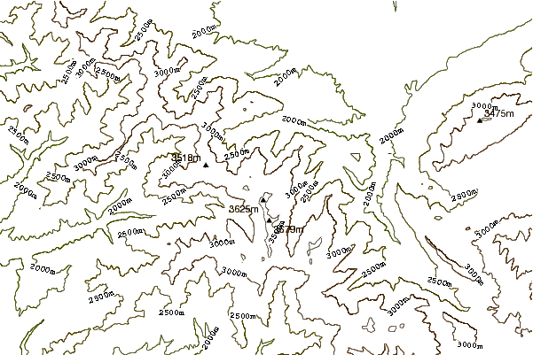 Mountain peaks around Saimaluu Tash