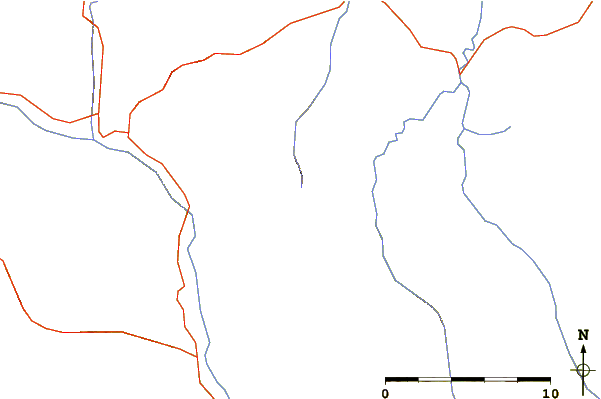 Roads and rivers around St. Eloi Mountain