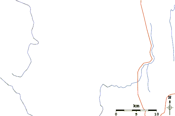 Roads and rivers around Saint John Mountain (California)