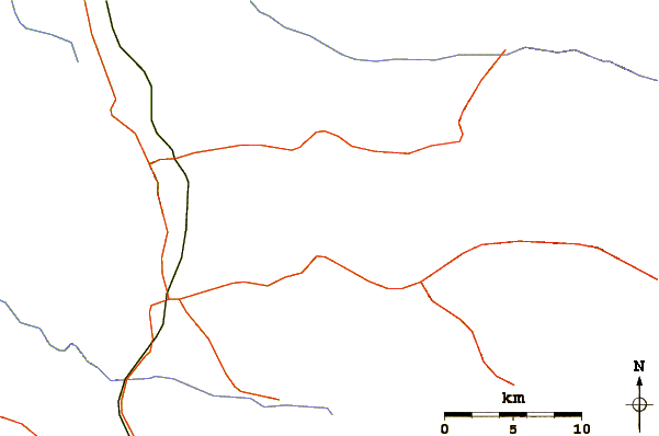 Roads and rivers around Saint Mary Peak