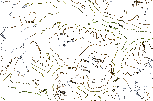 Mountain peaks around Salal Glacier volcanic complex