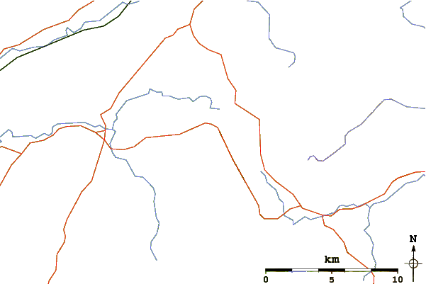 Roads and rivers around Sale Fell