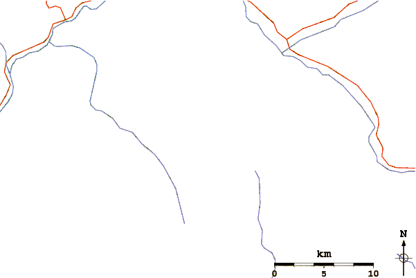 Roads and rivers around Salmon Mountain (California)