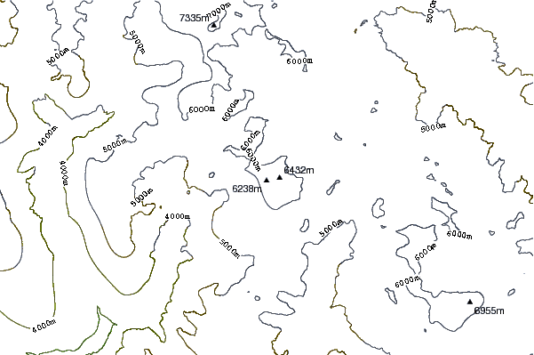 Mountain peaks around Saltoro Kangri