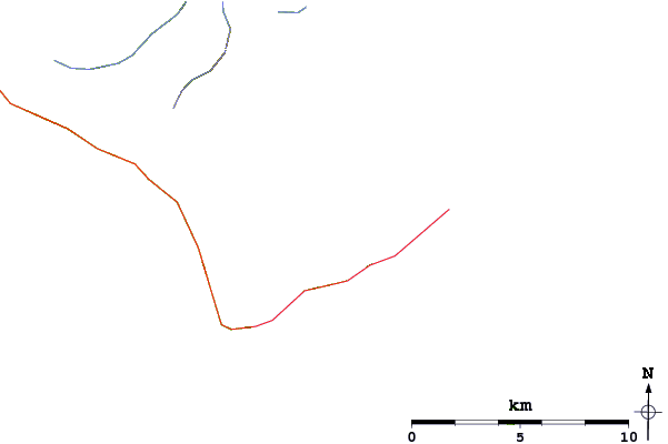 Roads and rivers around Sam Peak