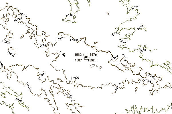 Mountain peaks around San Benito Mountain