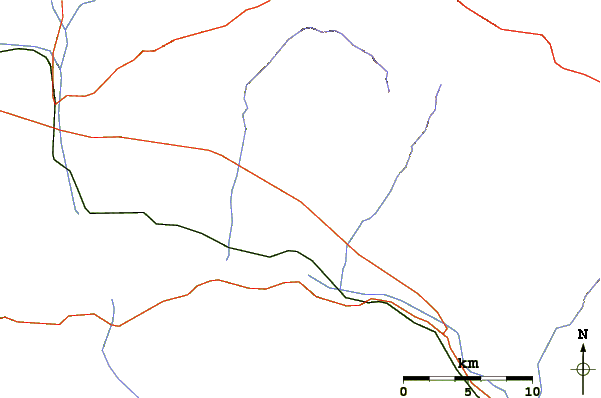 Roads and rivers around San Carlos volcanic field