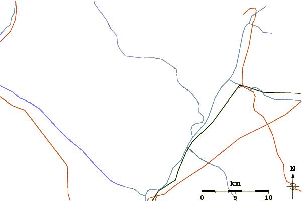 Roads and rivers around San Felipe volcanic field