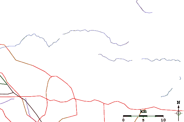 Roads and rivers around San Gabriel Peak