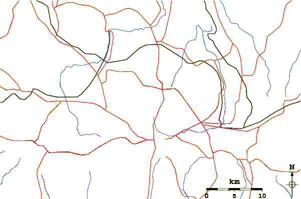 Roads and rivers around San Salvador