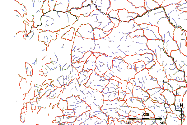 Roads and rivers around Sandfloegga