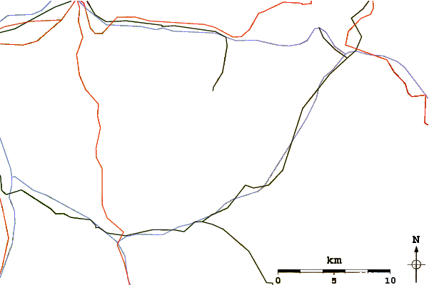 Roads and rivers around Sandhubel