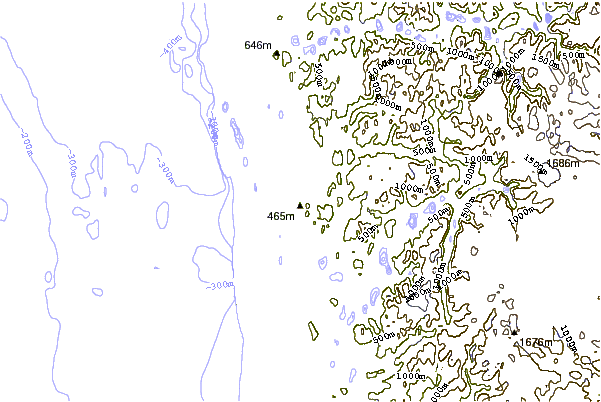 Mountain peaks around Sandviksfjellet