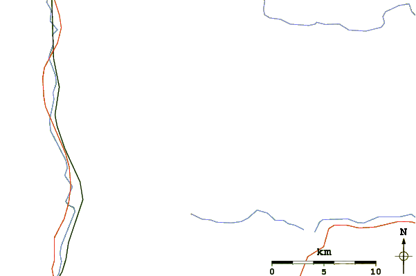 Roads and rivers around Sandwich Mountain